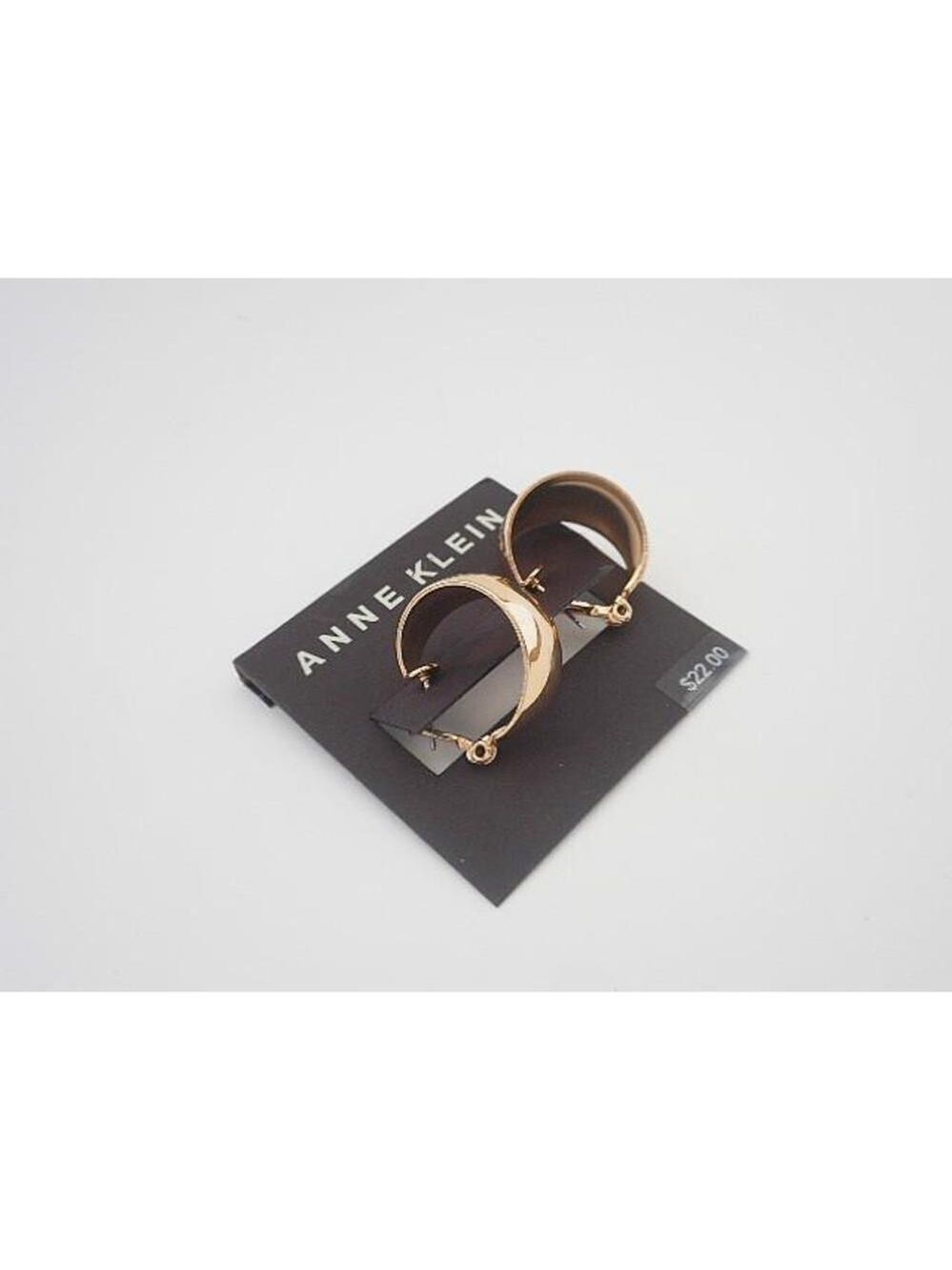 NWT Anne Klein Flared Wide Hoop Goldtone Earrings